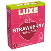 Презервативы с ароматом клубники LUXE Royal Strawberry Collection - 3 шт. - Luxe - купить с доставкой в Нижнем Тагиле