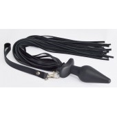 Черная анальная пробка с плетью - Sitabella - купить с доставкой в Нижнем Тагиле