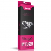 Серебристая плетка Struggle My Flogger с черной ручкой - 45 см. - Lovetoy - купить с доставкой в Нижнем Тагиле