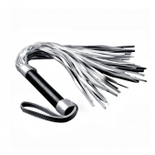 Серебристая плетка Struggle My Flogger с черной ручкой - 45 см. - Lovetoy - купить с доставкой в Нижнем Тагиле