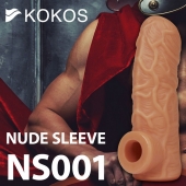 Телесная открытая насадка-реалистик с подхватом мошонки Nude Sleeve L - 14 см. - KOKOS - в Нижнем Тагиле купить с доставкой