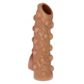 Телесная насадка с бугорками и открытой головкой Nude Sleeve M - 12 см. - KOKOS - в Нижнем Тагиле купить с доставкой