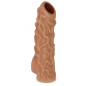 Телесная насадка с венками и открытой головкой Nude Sleeve L - 14 см. - KOKOS - в Нижнем Тагиле купить с доставкой