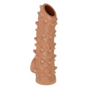 Телесная насадка с шипами и открытой головкой Nude Sleeve M - 12 см. - KOKOS - в Нижнем Тагиле купить с доставкой