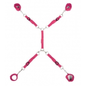 Ярко-розовый набор фиксаций на кровати Classic Bed Spreader - Lux Fetish - купить с доставкой в Нижнем Тагиле