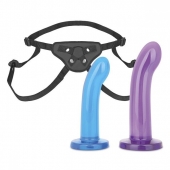 Страпон унисекс Beginners Strap-On с 2 насадками - 15 и 13 см. - Lux Fetish - купить с доставкой в Нижнем Тагиле