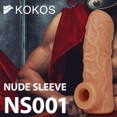 Телесная открытая насадка-реалистик с подхватом мошонки Nude Sleeve S - 10 см. - KOKOS - в Нижнем Тагиле купить с доставкой