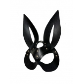 Черная кожаная маска зайки Miss Bunny - БДСМ Арсенал - купить с доставкой в Нижнем Тагиле