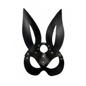 Черная кожаная маска зайки Miss Bunny - БДСМ Арсенал - купить с доставкой в Нижнем Тагиле