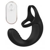 Черный анальный стимулятор с эрекционными кольцами Remote Couple Teaser - Dream Toys - в Нижнем Тагиле купить с доставкой