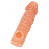 Телесная закрытая насадка с шершавой головкой Cock Sleeve Size L - 17,6 см. - KOKOS - в Нижнем Тагиле купить с доставкой