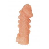 Телесная закрытая насадка с шишечками Cock Sleeve Size M - 15,6 см. - KOKOS - в Нижнем Тагиле купить с доставкой