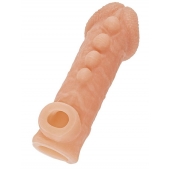 Телесная закрытая насадка с шишечками Cock Sleeve Size L - 17,6 см. - KOKOS - в Нижнем Тагиле купить с доставкой