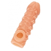 Телесная закрытая насадка с пучками шишечек Cock Sleeve Size S - 13,8 см. - KOKOS - в Нижнем Тагиле купить с доставкой