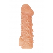 Телесная закрытая насадка с пучками шишечек Cock Sleeve Size L - 17,6 см. - KOKOS - в Нижнем Тагиле купить с доставкой