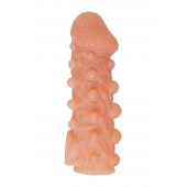Телесная закрытая насадка с шариками Cock Sleeve Size L - 17,6 см. - KOKOS - в Нижнем Тагиле купить с доставкой