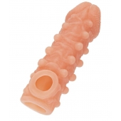 Телесная закрытая насадка с шариками Cock Sleeve Size L - 17,6 см. - KOKOS - в Нижнем Тагиле купить с доставкой