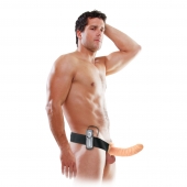 Телесный полый страпон с вибрацией 8  Vibrating Hollow Strap-On - 20,5 см. - Pipedream - купить с доставкой в Нижнем Тагиле