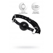 Черный кляп-шар на кожаных ремешках Anonymo - ToyFa - купить с доставкой в Нижнем Тагиле