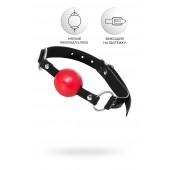 Красный кляп-шар на черных ремешках Anonymo - ToyFa - купить с доставкой в Нижнем Тагиле