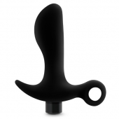 Черный анальный вибратор Silicone Vibrating Prostate Massager 01 - 10,8 см. - Blush Novelties - в Нижнем Тагиле купить с доставкой
