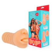 Телесный мастурбатор-ротик с высунутым язычком - Bior toys - в Нижнем Тагиле купить с доставкой