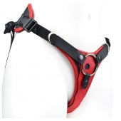 Красно-черный женский пояс с 2 способами крепления насадок - LOVETOY (А-Полимер) - купить с доставкой в Нижнем Тагиле