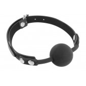 Черный силиконовый кляп-шарик на ремешках - Fetish Tentation - купить с доставкой в Нижнем Тагиле