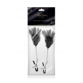Зажимы для сосков с черными перьями Sweet Caress Feather Nipple Clumps - Sweet Caress - купить с доставкой в Нижнем Тагиле