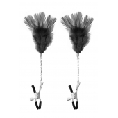 Зажимы для сосков с черными перьями Sweet Caress Feather Nipple Clumps - Sweet Caress - купить с доставкой в Нижнем Тагиле