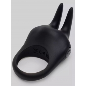 Черное эрекционное виброкольцо Sensation Rechargeable Vibrating Rabbit Love Ring - Fifty Shades of Grey - в Нижнем Тагиле купить с доставкой