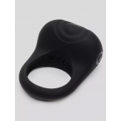 Черное эрекционное виброкольцо Sensation Rechargeable Vibrating Love Ring - Fifty Shades of Grey - в Нижнем Тагиле купить с доставкой