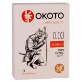 Тонкие презервативы OKOTO Thin Extra Soft - 3 шт. - Sitabella - купить с доставкой в Нижнем Тагиле