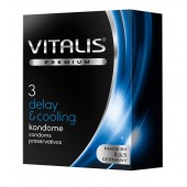 Презервативы VITALIS PREMIUM delay   cooling с охлаждающим эффектом - 3 шт. - Vitalis - купить с доставкой в Нижнем Тагиле