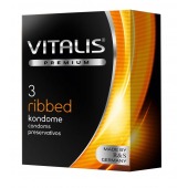 Ребристые презервативы VITALIS PREMIUM ribbed - 3 шт. - Vitalis - купить с доставкой в Нижнем Тагиле