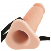 Телесный реалистичный фаллоимитатор с полостью Silicone Hollow Extension - 20 см. - Pipedream - купить с доставкой в Нижнем Тагиле