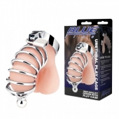 Серебристая клетка для члена Urethral Play Cage - BlueLine - купить с доставкой в Нижнем Тагиле