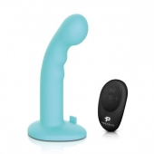 Голубая изогнутая насадка 6in Remote Control Ripple P-Spot G-Spot на черных трусиках - 16 см. - Pegasus - купить с доставкой в Нижнем Тагиле
