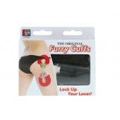 Металлические наручники с чёрной меховой опушкой - Dream Toys - купить с доставкой в Нижнем Тагиле