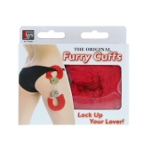 Металлические наручники с красной меховой опушкой METAL HANDCUFF WITH PLUSH RED - Dream Toys - купить с доставкой в Нижнем Тагиле