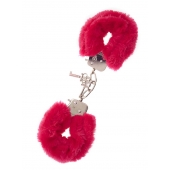 Металлические наручники с красной меховой опушкой METAL HANDCUFF WITH PLUSH RED - Dream Toys - купить с доставкой в Нижнем Тагиле