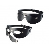 Черная кожаная маска  Новичок - Sitabella - купить с доставкой в Нижнем Тагиле