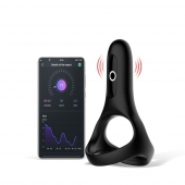 Черное виброкольцо Magic Motion Rise с подхватом мошонки - Magic Motion - в Нижнем Тагиле купить с доставкой