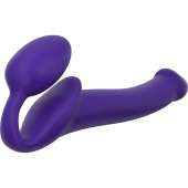 Фиолетовый безремневой страпон Silicone Bendable Strap-On - size S - Strap-on-me - купить с доставкой в Нижнем Тагиле
