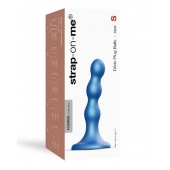 Голубая насадка Strap-On-Me Dildo Plug Balls size S - Strap-on-me - купить с доставкой в Нижнем Тагиле