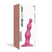 Розовая насадка Strap-On-Me Dildo Plug Beads size S - Strap-on-me - купить с доставкой в Нижнем Тагиле