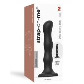 Черная насадка Strap-On-Me Dildo Geisha Balls size M - Strap-on-me - купить с доставкой в Нижнем Тагиле