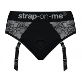 Черные трусики для насадок Diva Lingerie Harness - size S - Strap-on-me - купить с доставкой в Нижнем Тагиле
