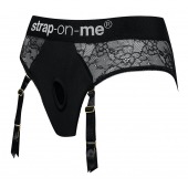 Черные трусики для насадок Diva Lingerie Harness - size M - Strap-on-me - купить с доставкой в Нижнем Тагиле