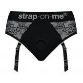 Черные трусики для насадок Diva Lingerie Harness - size M - Strap-on-me - купить с доставкой в Нижнем Тагиле